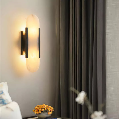 Classic White Marble LED Wall Light 2-Light Fixture