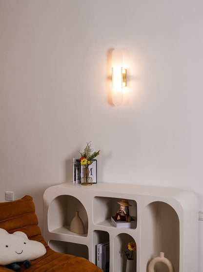 Classic White Marble LED Wall Light 2-Light Fixture