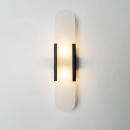 Classic White Marble LED Wall Light 2-Light Fixture