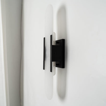 Classic White Marble LED Wall Light 2-Light Fixture