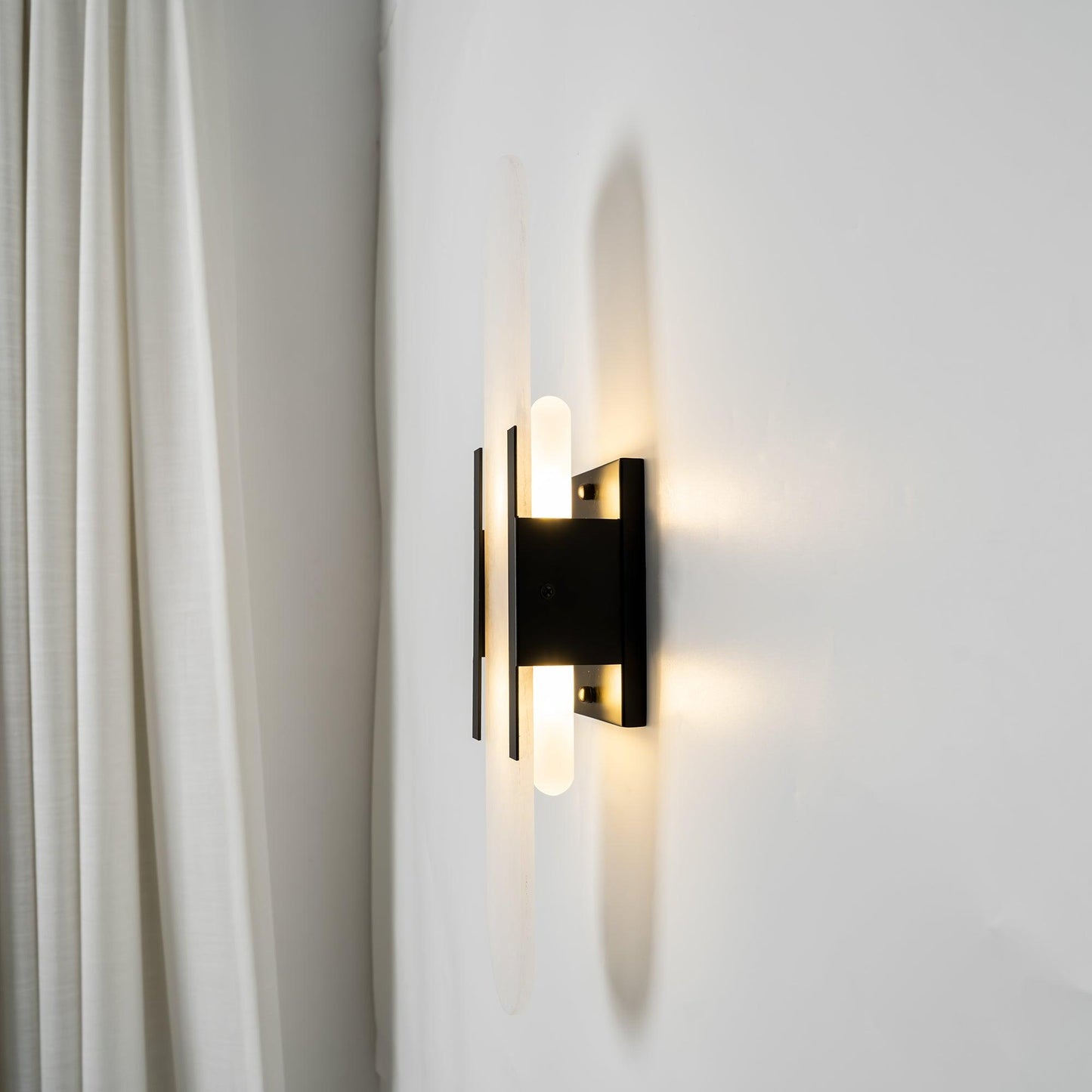 Classic White Marble LED Wall Light 2-Light Fixture