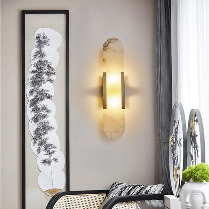 Classic White Marble LED Wall Light 2-Light Fixture