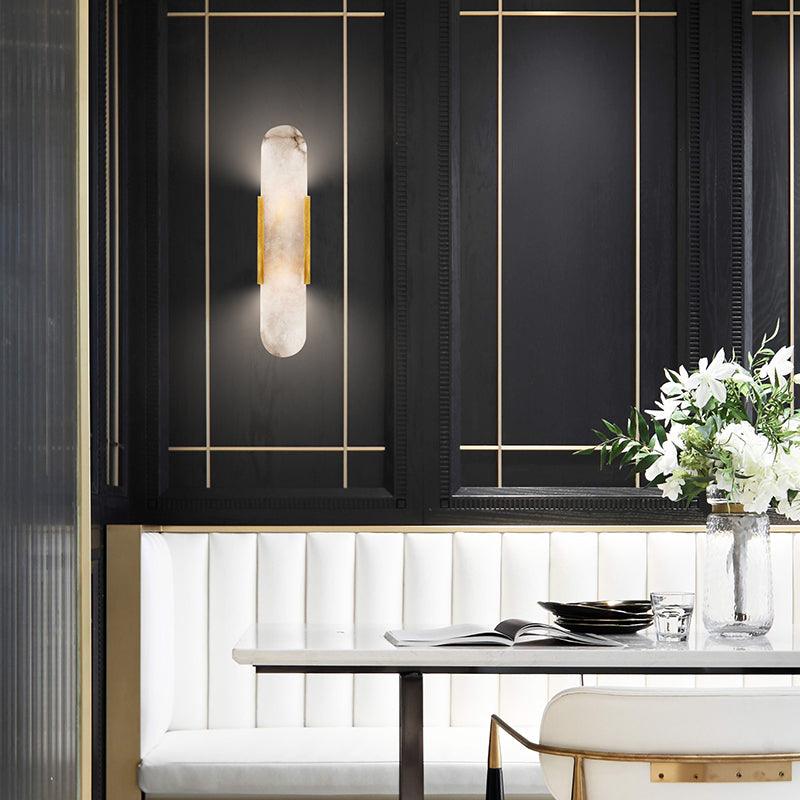 Classic White Marble LED Wall Light 2-Light Fixture