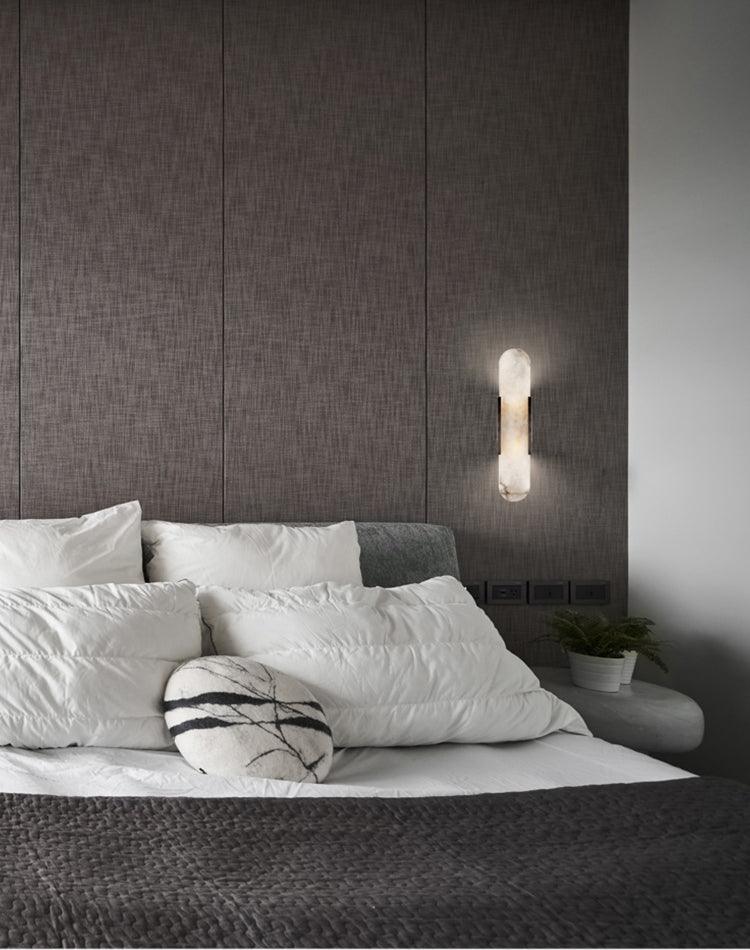 Classic White Marble LED Wall Light 2-Light Fixture