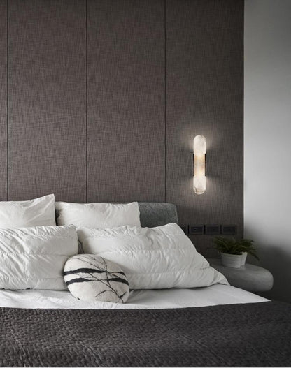 Classic White Marble LED Wall Light 2-Light Fixture