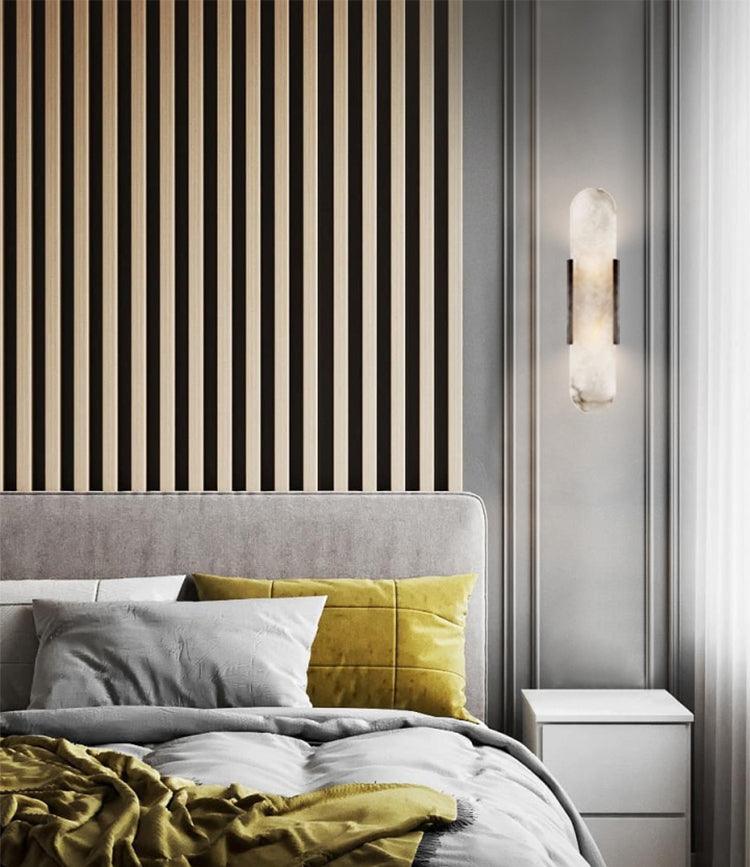Classic White Marble LED Wall Light 2-Light Fixture