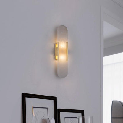 Classic White Marble LED Wall Light 2-Light Fixture
