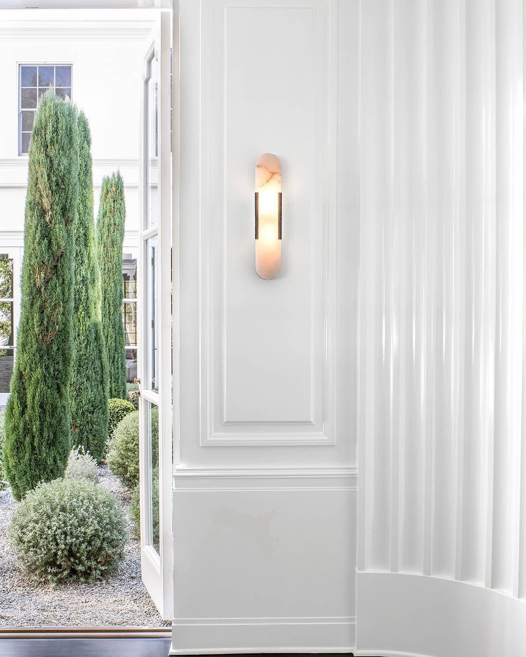 Classic White Marble LED Wall Light 2-Light Fixture