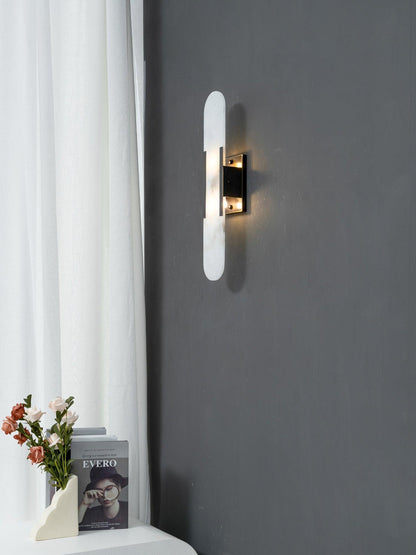 Classic White Marble LED Wall Light 2-Light Fixture