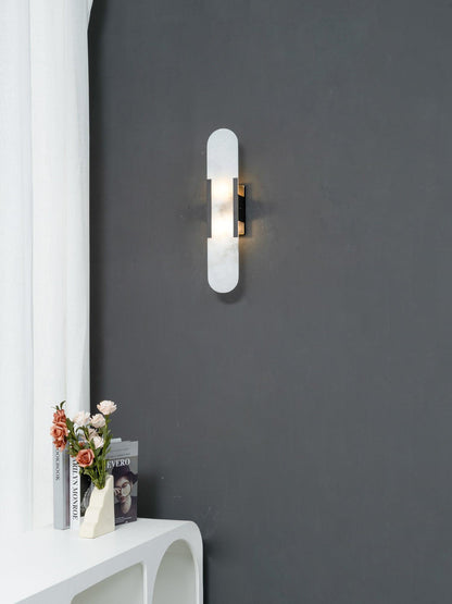 Classic White Marble LED Wall Light 2-Light Fixture
