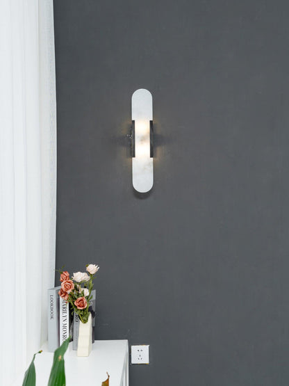 Classic White Marble LED Wall Light 2-Light Fixture