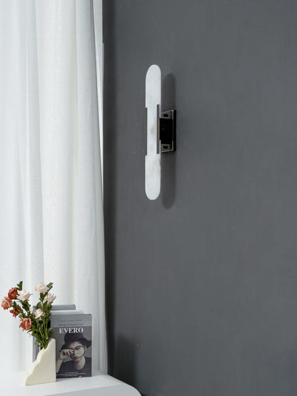 Classic White Marble LED Wall Light 2-Light Fixture