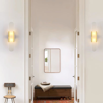Classic White Marble LED Wall Light 2-Light Fixture