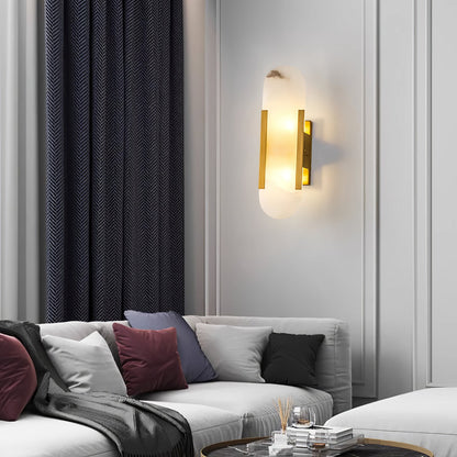 Classic White Marble LED Wall Light 2-Light Fixture