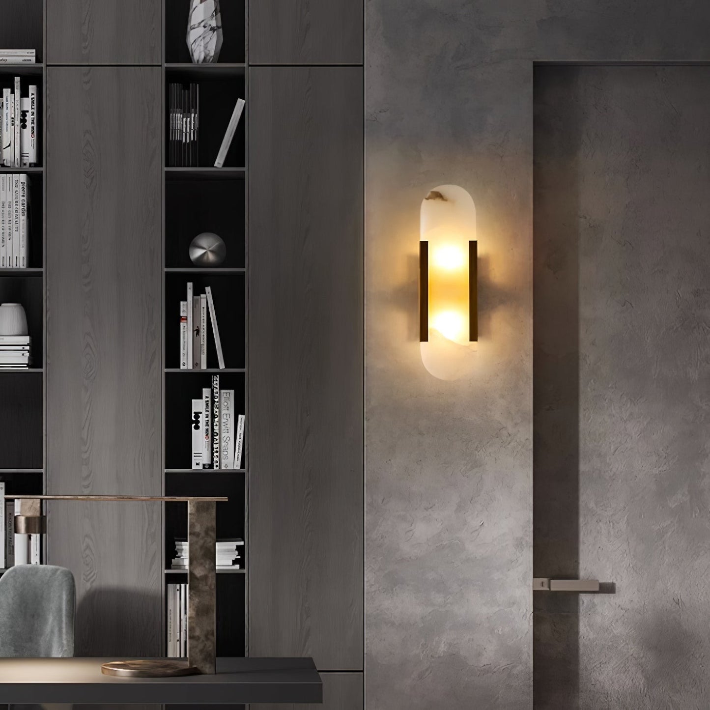 Classic White Marble LED Wall Light 2-Light Fixture