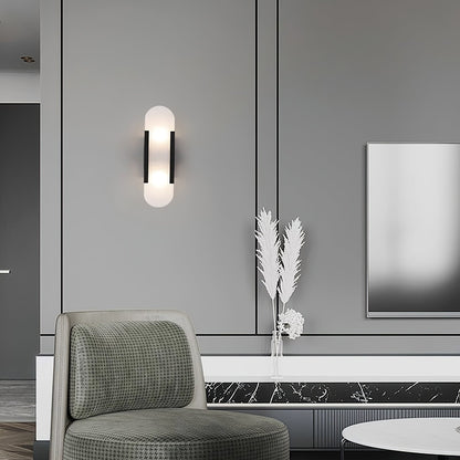 Classic White Marble LED Wall Light 2-Light Fixture