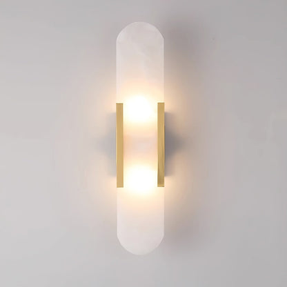 Classic White Marble LED Wall Light 2-Light Fixture
