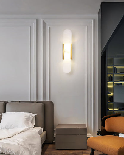 Classic White Marble LED Wall Light 2-Light Fixture