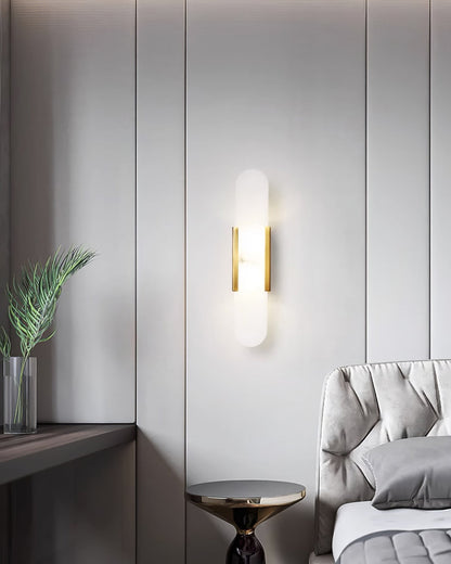 Classic White Marble LED Wall Light 2-Light Fixture