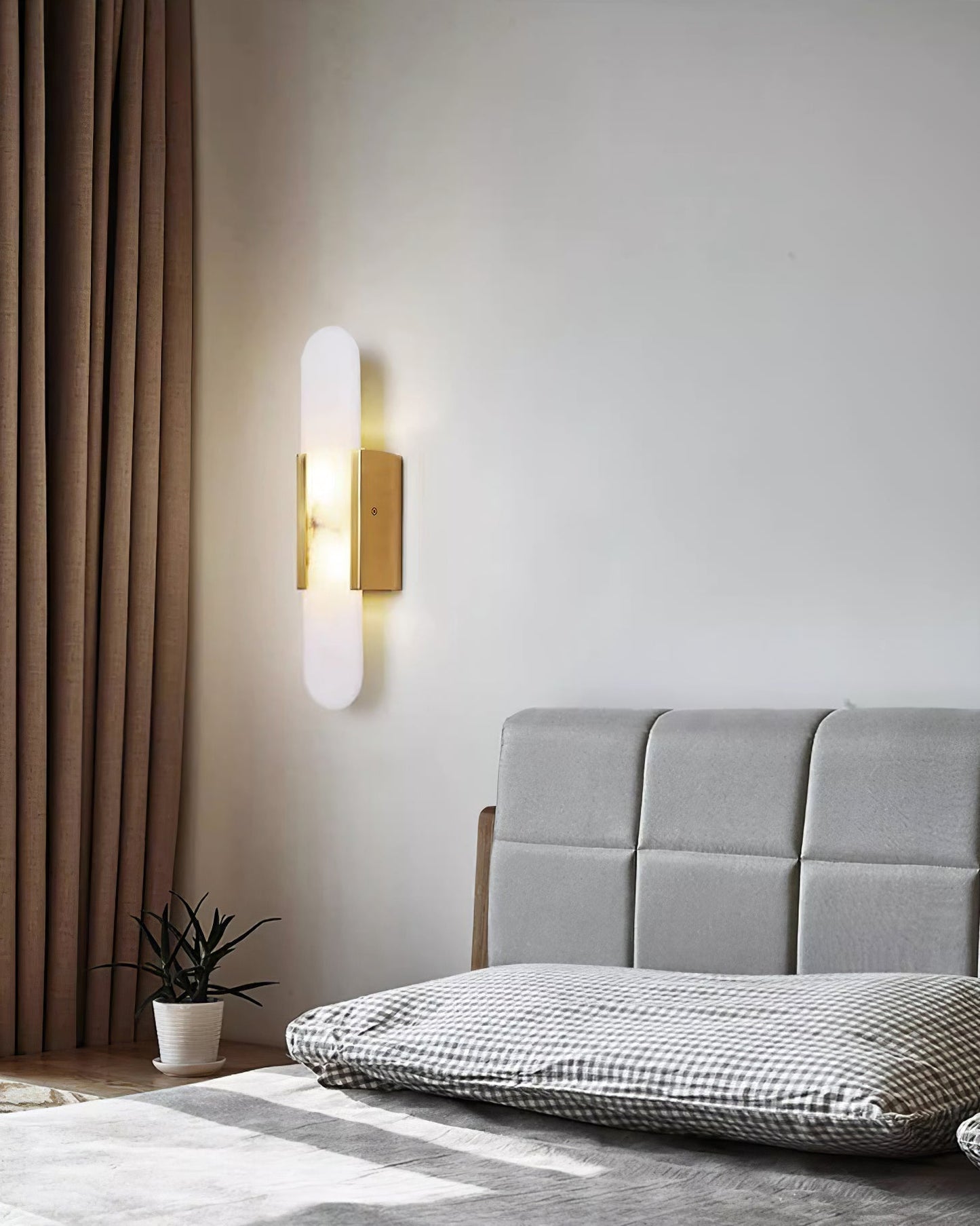 Classic White Marble LED Wall Light 2-Light Fixture