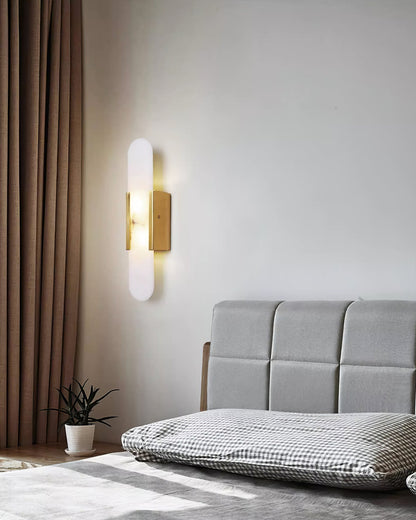Classic White Marble LED Wall Light 2-Light Fixture
