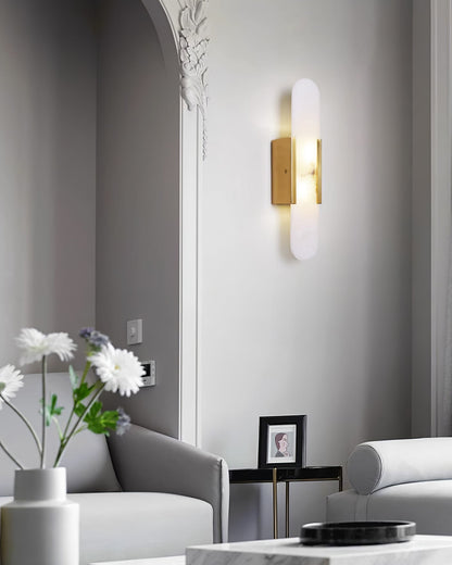 Classic White Marble LED Wall Light 2-Light Fixture