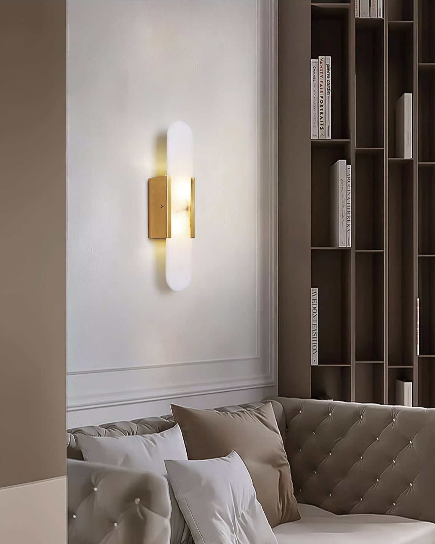 Classic White Marble LED Wall Light 2-Light Fixture