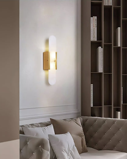 Classic White Marble LED Wall Light 2-Light Fixture