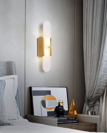 Classic White Marble LED Wall Light 2-Light Fixture