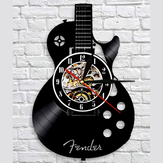 Vintage Vinyl Wall Clock Made from Old Records - Fesara