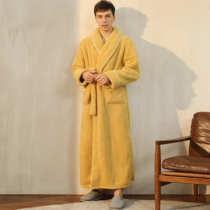 Soft Plush Robe with Hood - Warm Fleece Bathrobe for Women