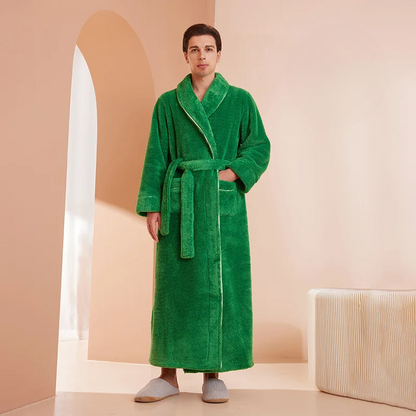 Soft Plush Robe with Hood - Warm Fleece Bathrobe for Women