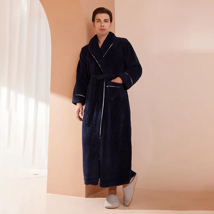 Soft Plush Robe with Hood - Warm Fleece Bathrobe for Women