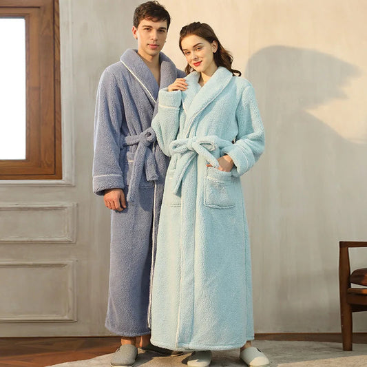 Soft Plush Robe with Hood - Warm Fleece Bathrobe for Women - Fesara