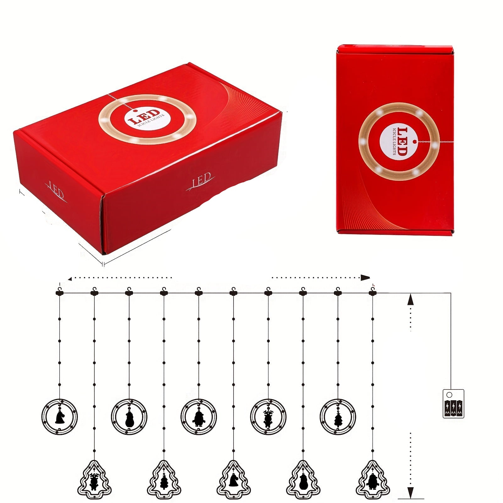 Festive Holiday Ring Lamp with Xmas Decor - Fesara