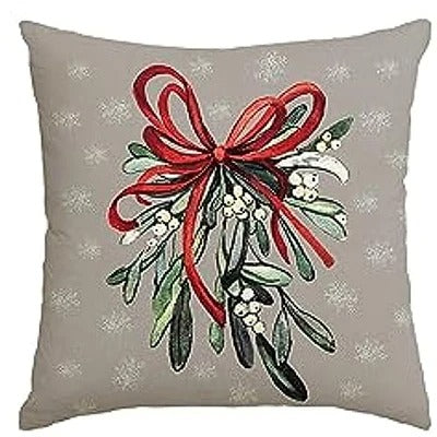 MerryCushion – Green Cushion Cover with Festive Christmas Print 45x45 cm 4