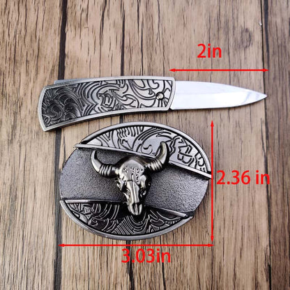 Western Style Silver Cowboy Belt Buckle