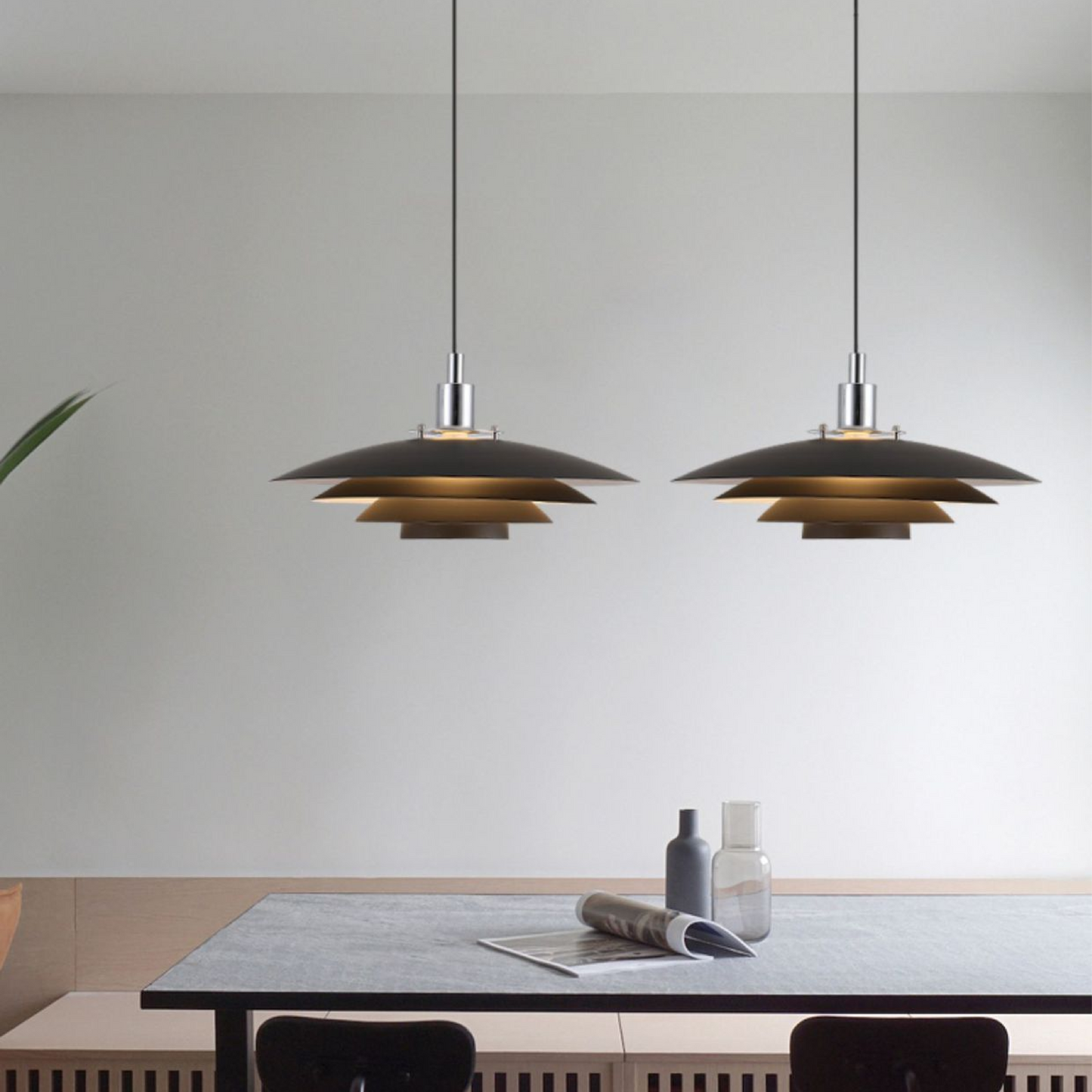 Sleek Metal Hanging Light Fixture - Fesara