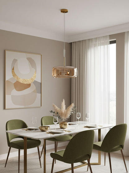 Sleek Black Glass Pendant Light Fixture 1-Light