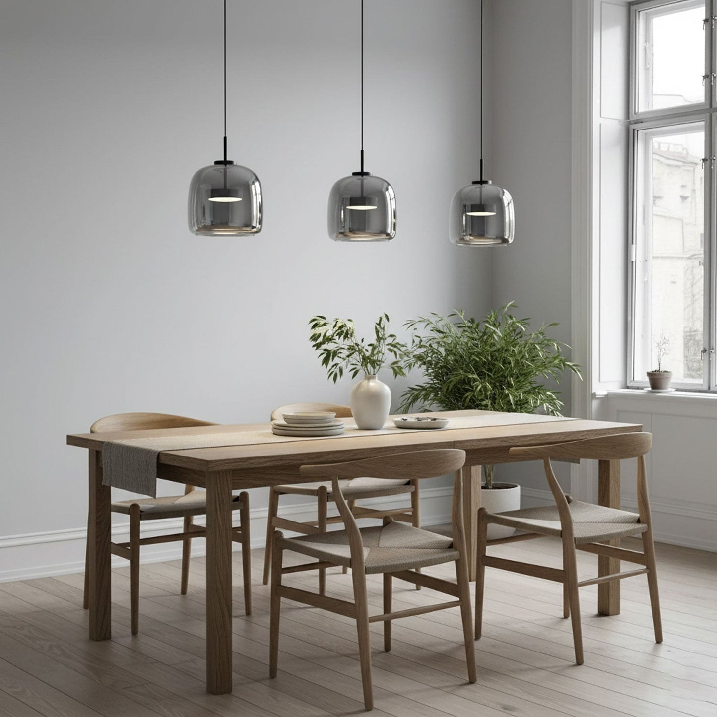 Sleek Black Glass Pendant Light Fixture 1-Light