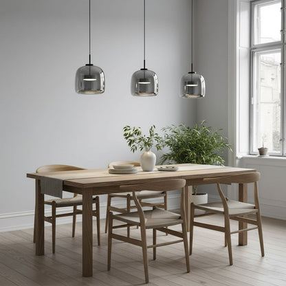 Sleek Black Glass Pendant Light Fixture 1-Light