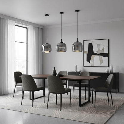 Sleek Black Glass Pendant Light Fixture 1-Light