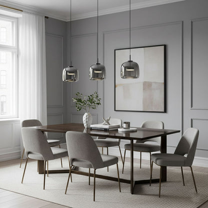 Sleek Black Glass Pendant Light Fixture 1-Light