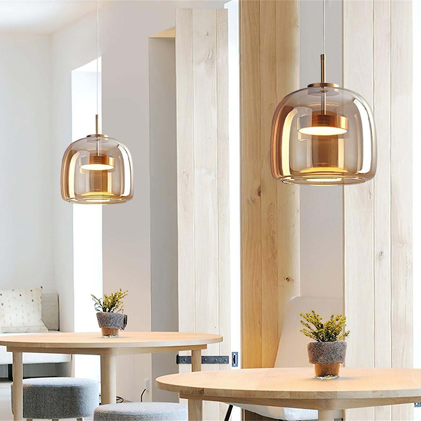 Sleek Black Glass Pendant Light Fixture 1-Light