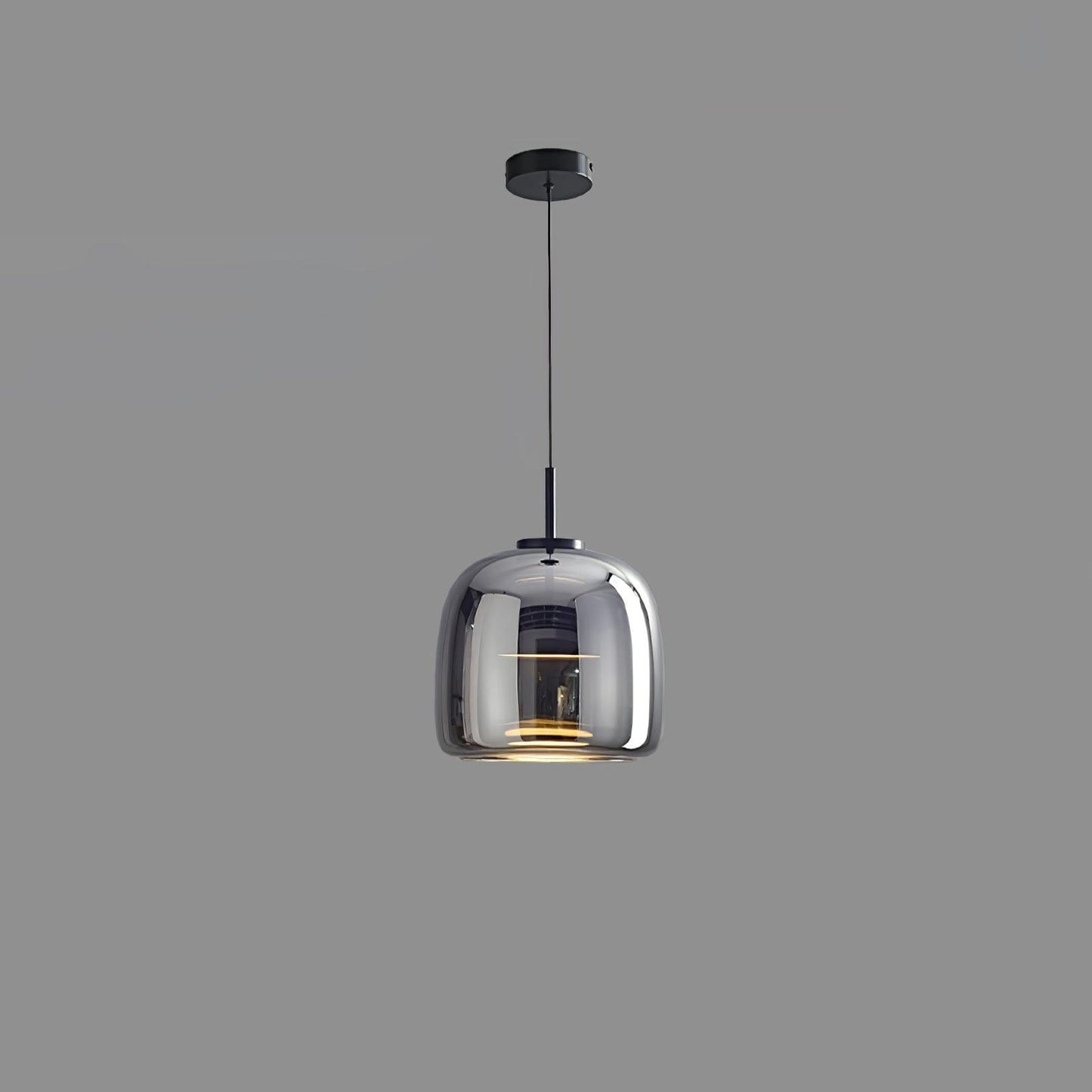 Sleek Black Glass Pendant Light Fixture 1-Light