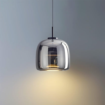 Sleek Black Glass Pendant Light Fixture 1-Light