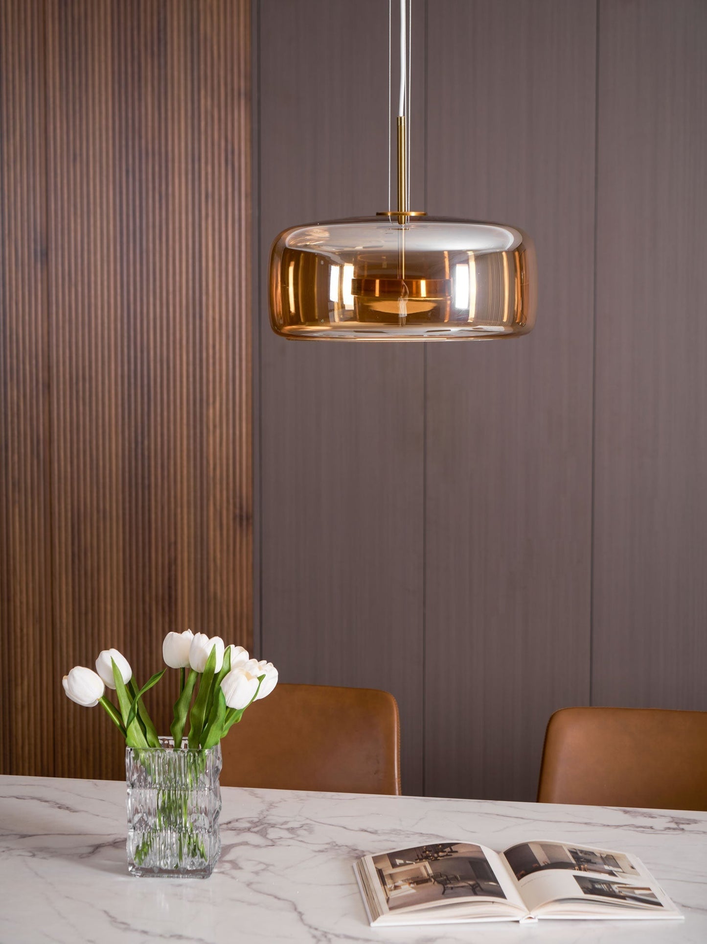 Sleek Black Glass Pendant Light Fixture 1-Light