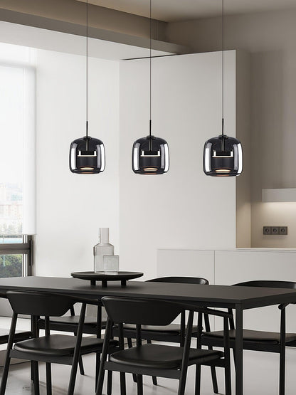 Sleek Black Glass Pendant Light Fixture 1-Light