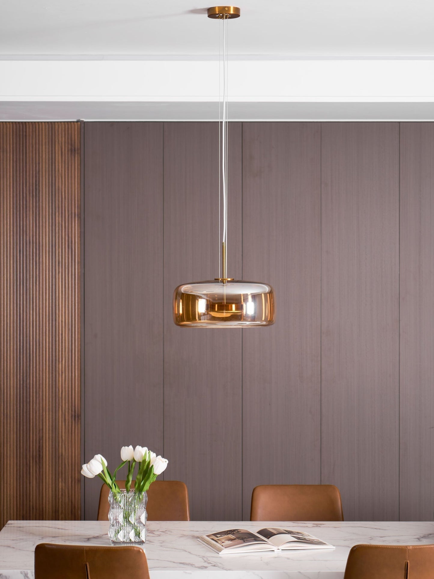 Sleek Black Glass Pendant Light Fixture 1-Light