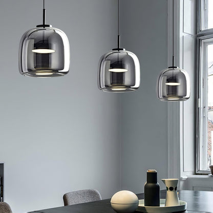 Sleek Black Glass Pendant Light Fixture 1-Light